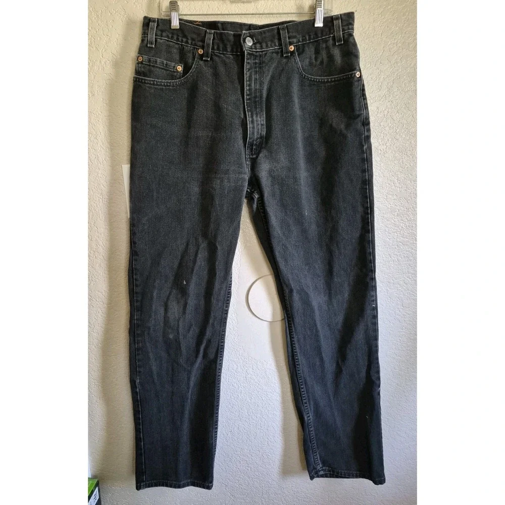Vintage 2001 Levi's 505 Jeans Men's 38x34 Straight Leg Black Made In USA Y2K